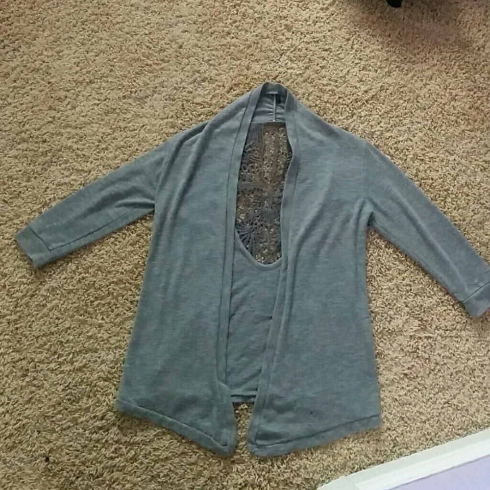 A grey cardigan